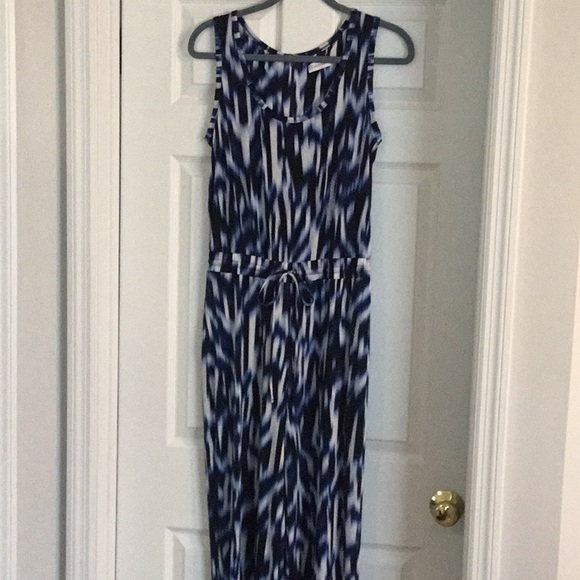 Blue and White Flowy Jumpsuit - Picture 2 of 4